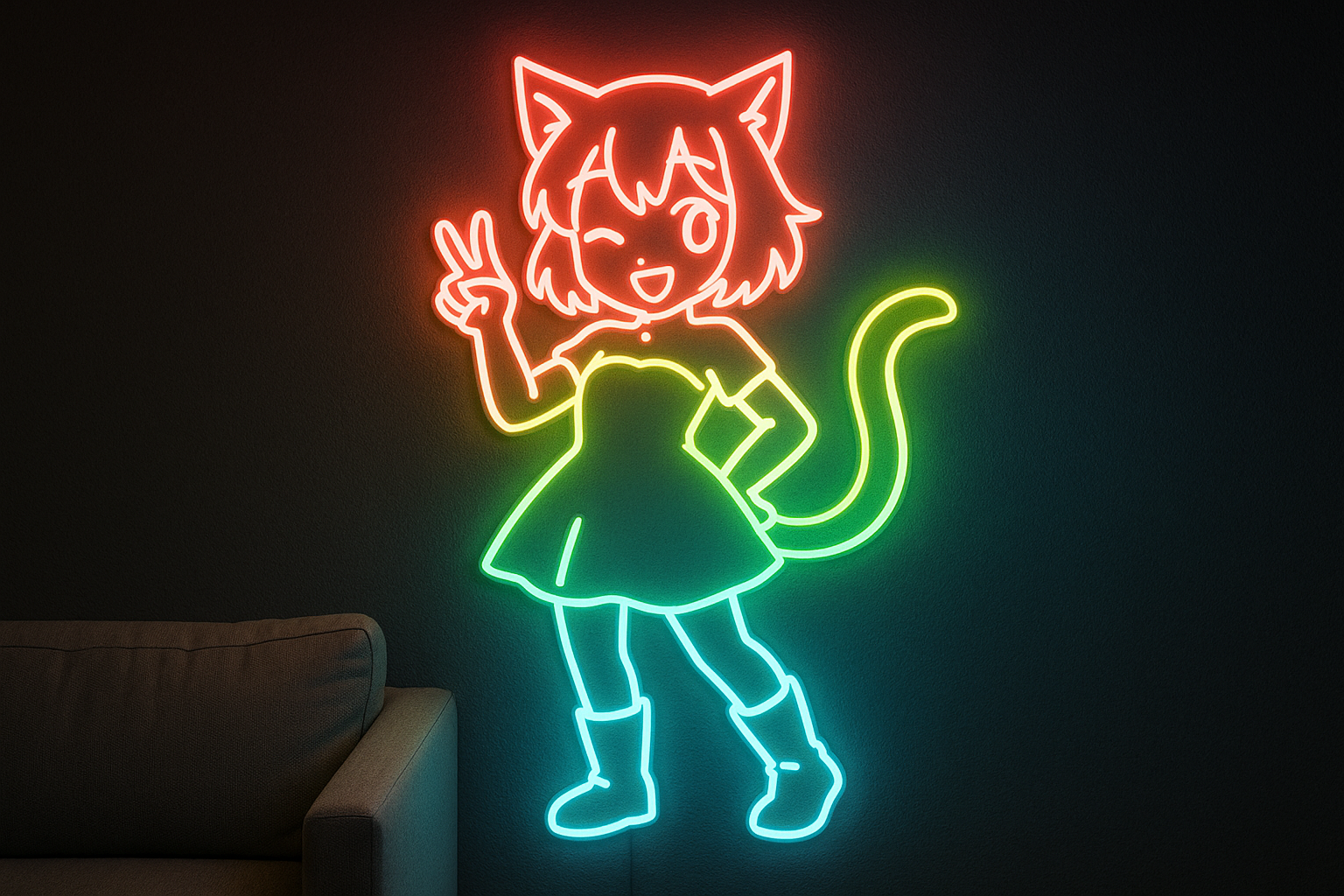 Cat Girl LED NEON SIGN