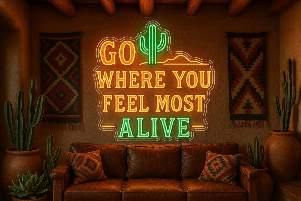 GO WHERE YOU FEEL MOST ALIVE LED NEON SIGN