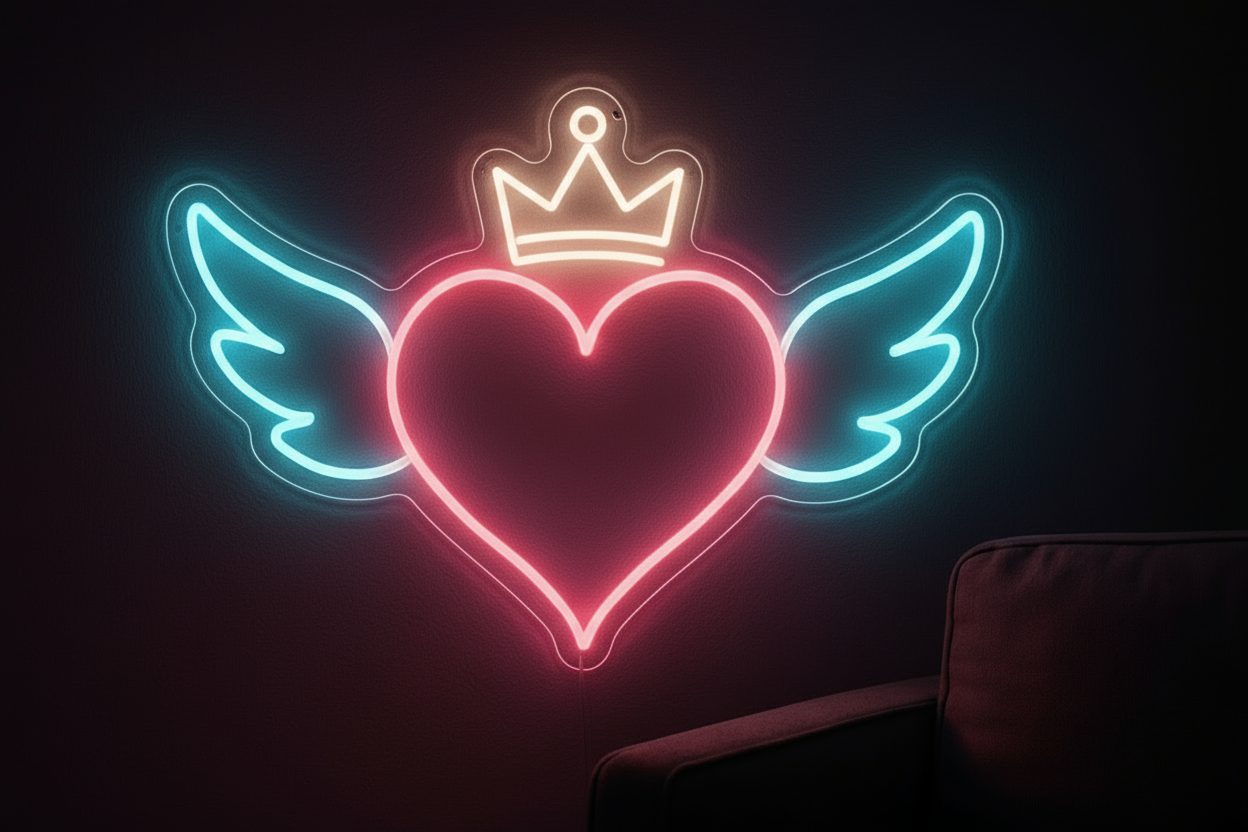 Winged Heart LED NEON SIGN