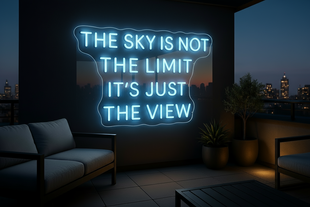 THE SKY IS NOT THE LIMIT IT'S JUST THE VIEW LED NEON SIGN
