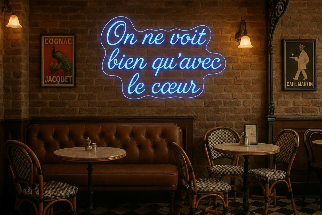On ne voit bien qu'avec le coeur LED NEON SIGN