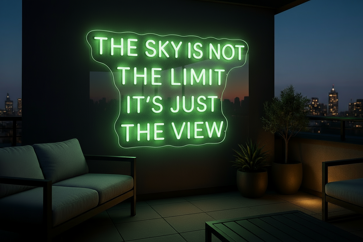 THE SKY IS NOT THE LIMIT IT'S JUST THE VIEW LED NEON SIGN