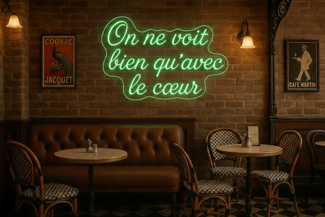 On ne voit bien qu'avec le coeur LED NEON SIGN