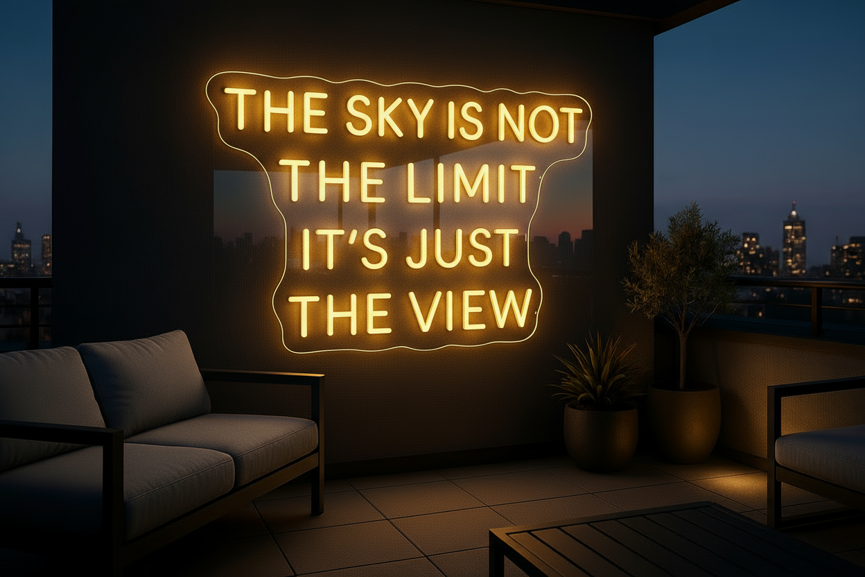THE SKY IS NOT THE LIMIT IT'S JUST THE VIEW LED NEON SIGN