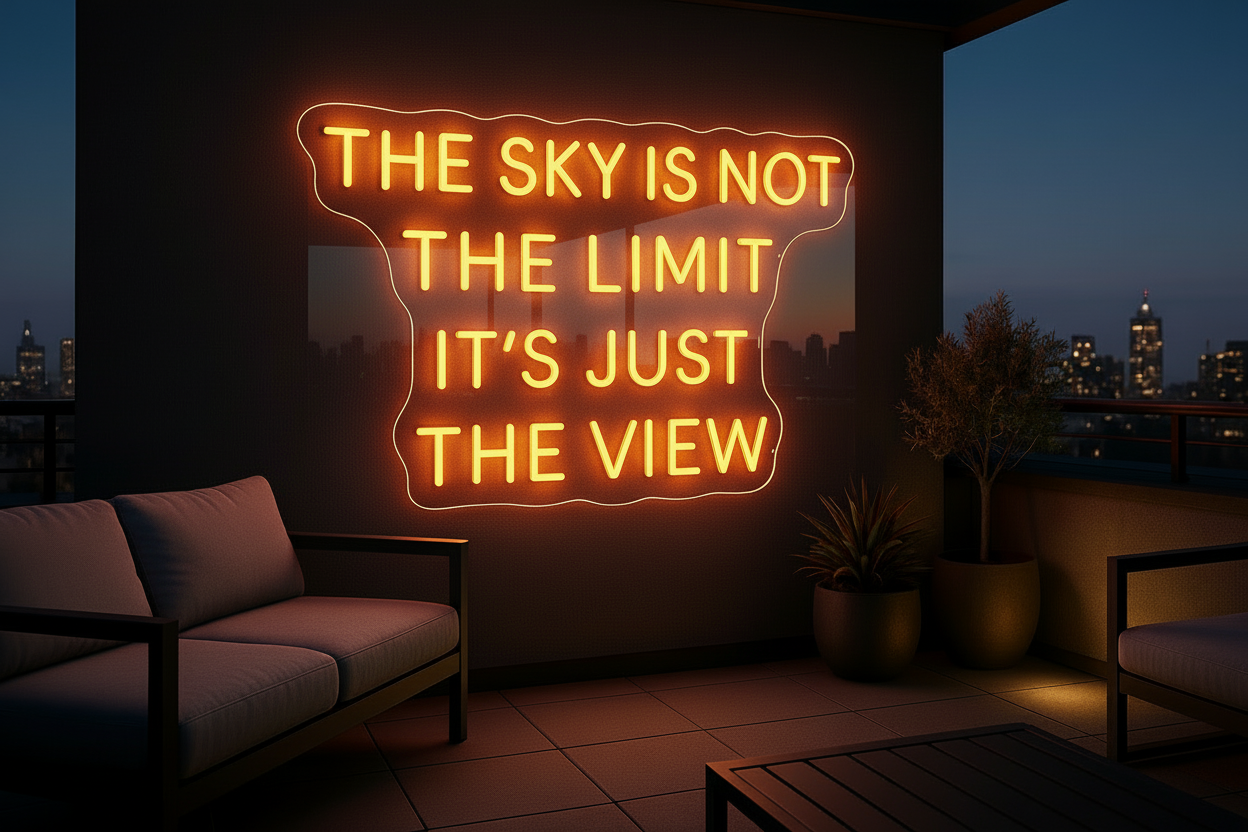 THE SKY IS NOT THE LIMIT IT'S JUST THE VIEW LED NEON SIGN