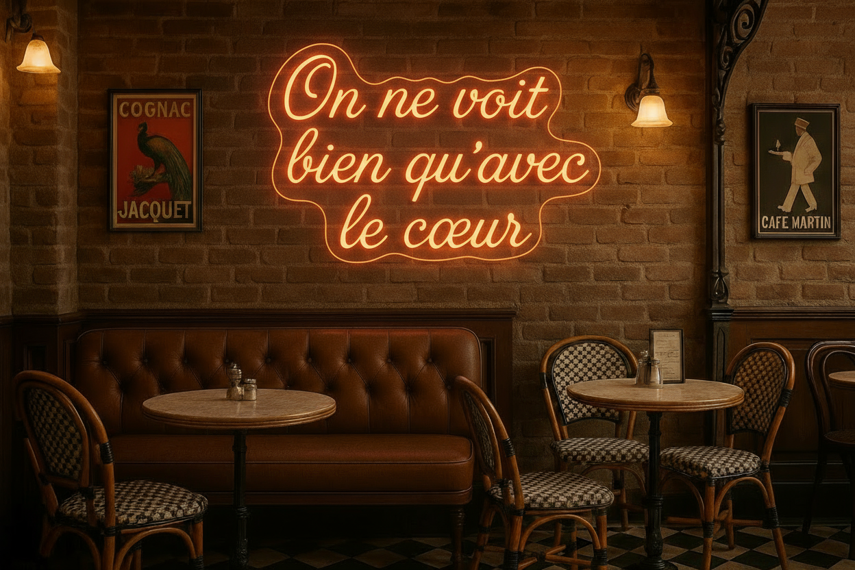 On ne voit bien qu'avec le coeur LED NEON SIGN