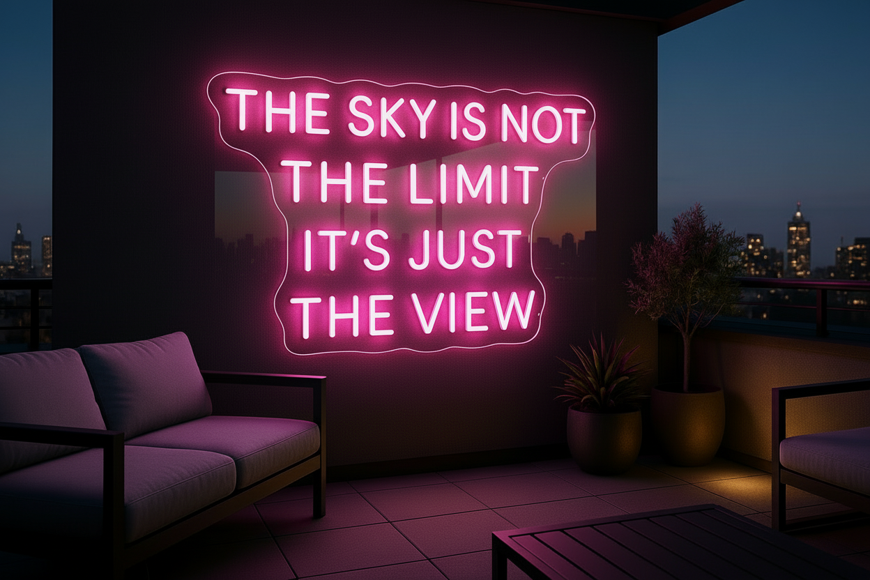 THE SKY IS NOT THE LIMIT IT'S JUST THE VIEW LED NEON SIGN