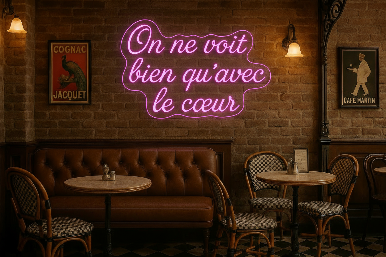 On ne voit bien qu'avec le coeur LED NEON SIGN