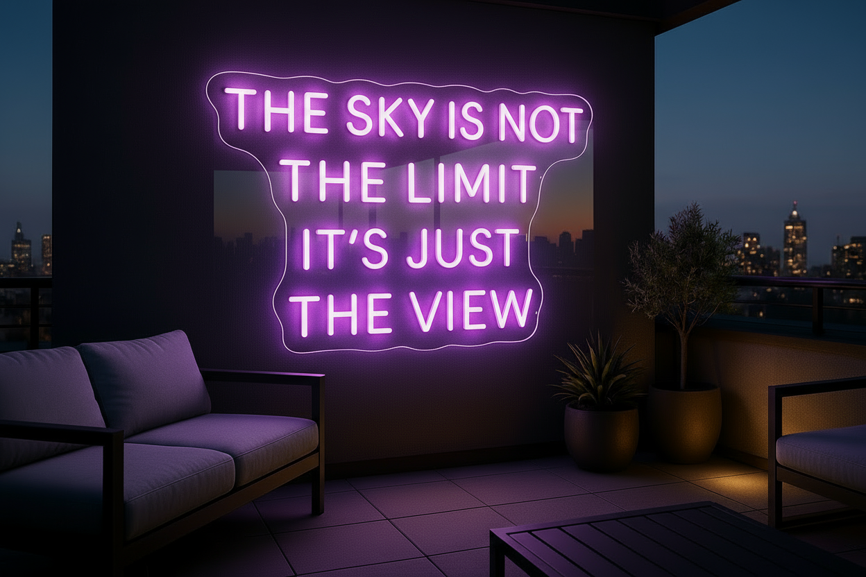 THE SKY IS NOT THE LIMIT IT'S JUST THE VIEW LED NEON SIGN