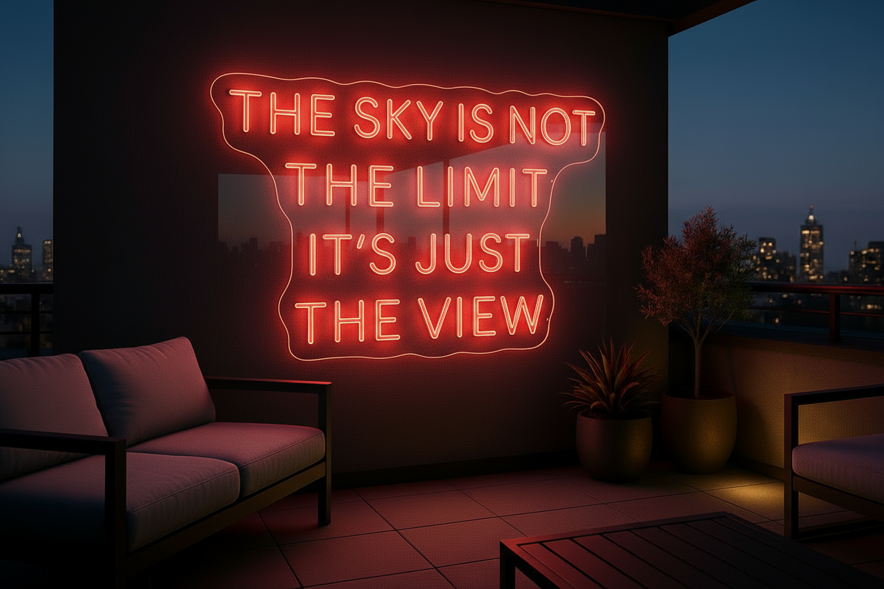 THE SKY IS NOT THE LIMIT IT'S JUST THE VIEW LED NEON SIGN