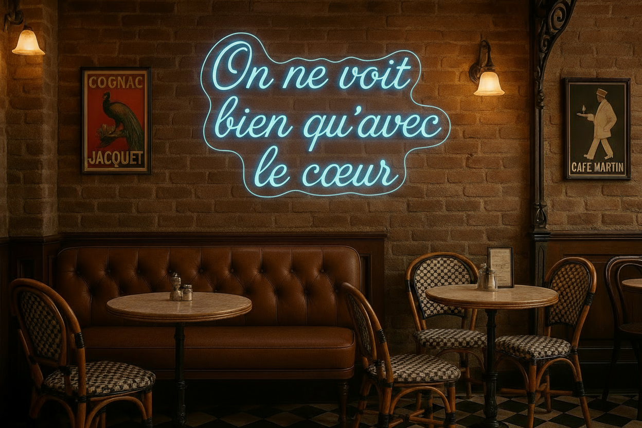 On ne voit bien qu'avec le coeur LED NEON SIGN