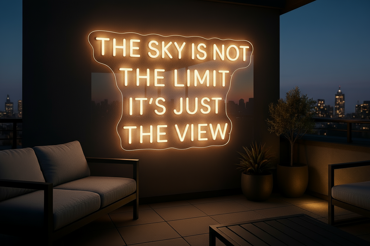 THE SKY IS NOT THE LIMIT IT'S JUST THE VIEW LED NEON SIGN