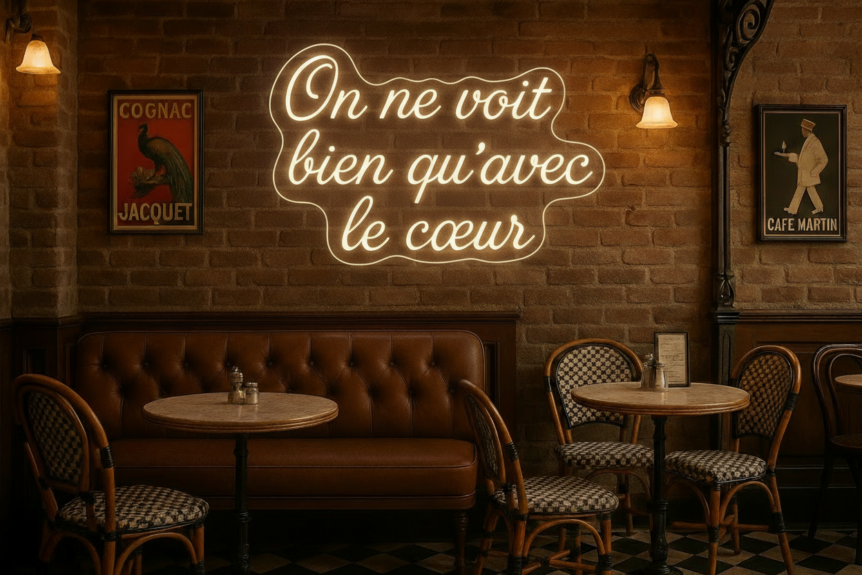 On ne voit bien qu'avec le coeur LED NEON SIGN