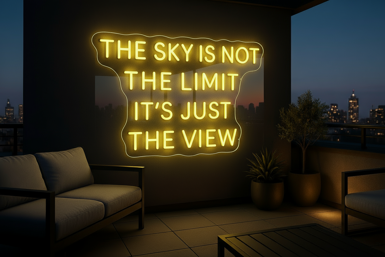 THE SKY IS NOT THE LIMIT IT'S JUST THE VIEW LED NEON SIGN