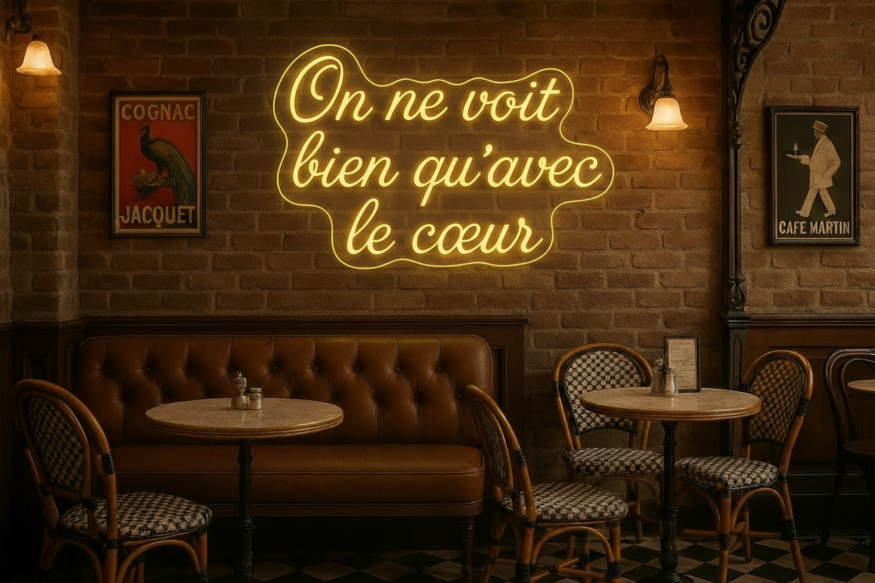 On ne voit bien qu'avec le coeur LED NEON SIGN